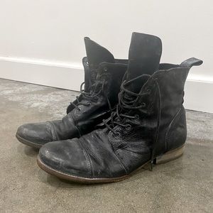 AllSaints Military Distress Leather Boots